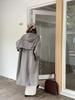 Women's Retro Miu-Style Colorblock Hooded Trench Coat with Stand-up Collar, 2025 Autumn Collection