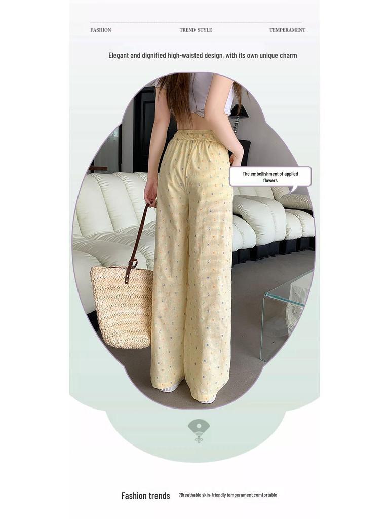Colorful Polka Dot Women's Casual Wide-Leg High Waist Pants - Spring 2025 Dopamine Style