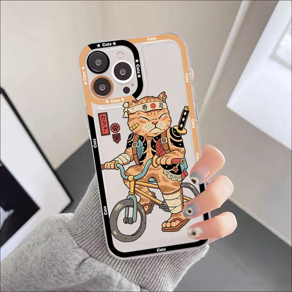 JAMULAR Neko Ramen Japan Cat Anime Phone Case For IPhone 11 12 13 Mini Pro XS MAX 8 7 6 6S Plus X 5S SE 2020 XR Clear Case