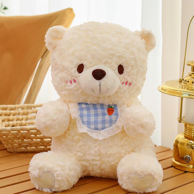 Bib Cat Dog Bear Plush Toy Stuffed Doll Cartoon Bedroom Decoration Kids Gift
