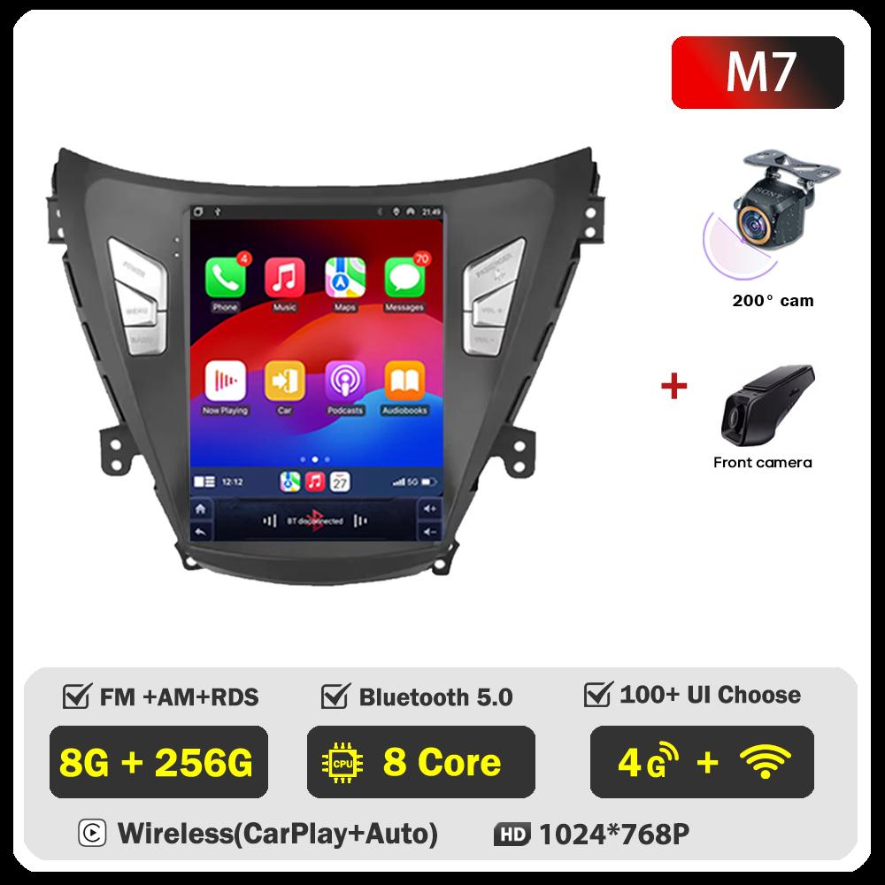 Car Radio 9.7 Inch For Hyundai Elantra Avante I35 2011-2013 Carplay Vertical Screen Wireless Android Auto GPS Tesla Style
