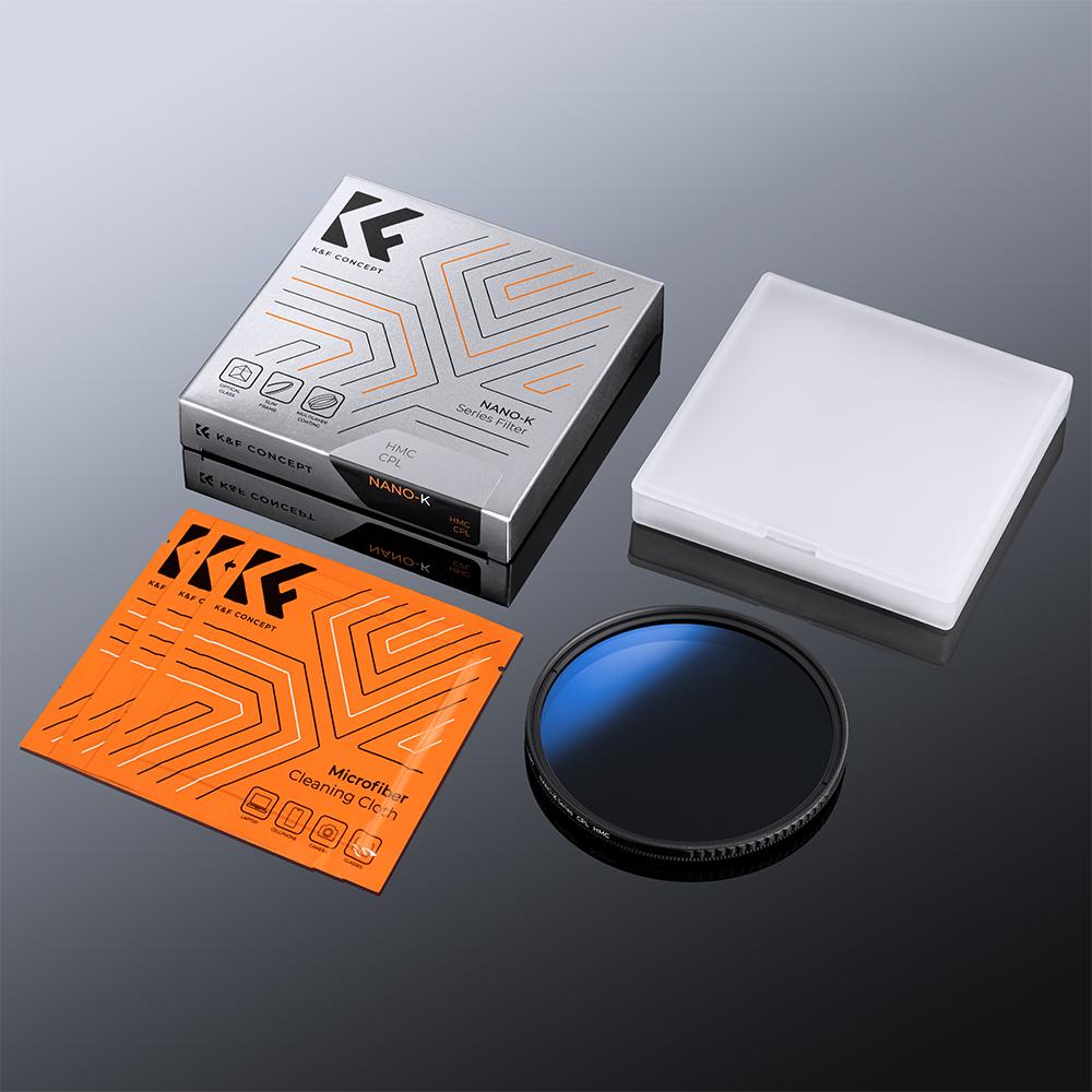 K&F CONCEPT 67mm 77mm 82mm Nano-K CPL Camera Lens Filter Ultra Slim Optics Multi Coated Circular Polarizer with 3 Cleaning Cloth