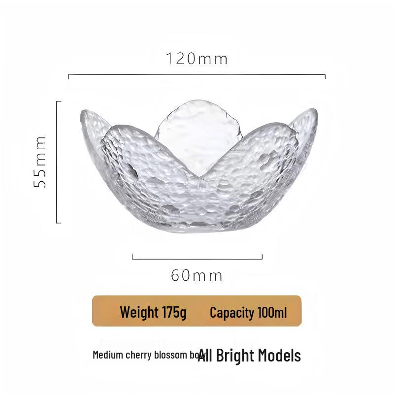 DeRuiEn Glass Petal Fruit & Dessert Bowls