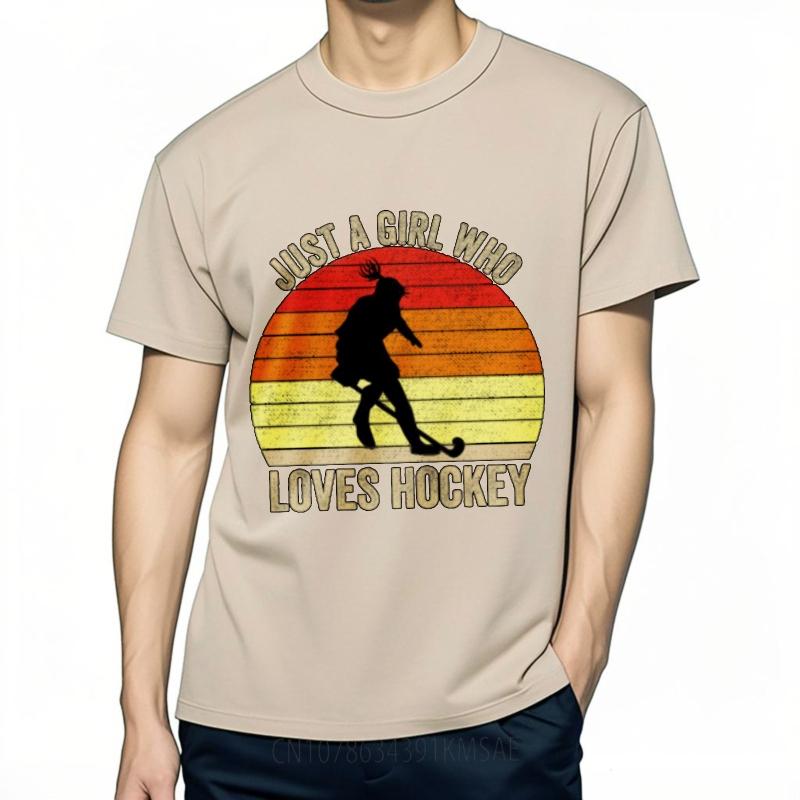 Relaxed Fit Teeshirt Boys Short Sleeve T Shirt Plus Size Just A Girl Who Loves Hockey Fashionable Unisex Teeshirt Round Neck Tee