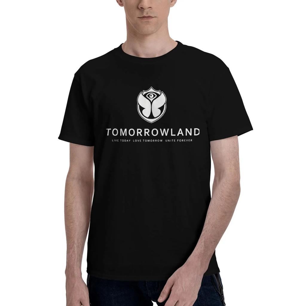 Tomorrowlands Festivalio T-shirt Vasariniai Hipsteriški T-shirtai Vyriški 100% Medvilnė Apvalia Kaklo Oversized Drabužiai Trumpomis Rankovėmis Juokingas T-shirt