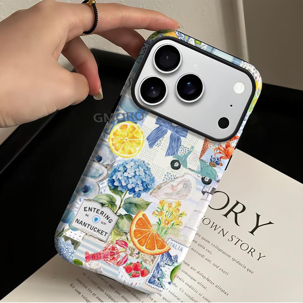 Amazon's Popular Full-screen Lemon Mobile Phone Case, Apple 17 Two-in-one Film, iPhone16 All-inclusive Matte Hard Case.