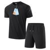 Men's Summer Ice Silk Sports Suit - Casual Two-piece Short Sleeve T-shirt & Shorts Set for All Ages.