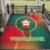 Custom Text Printed Rug Morocco Football Non Slip Floor Carpet For Home Room Decor