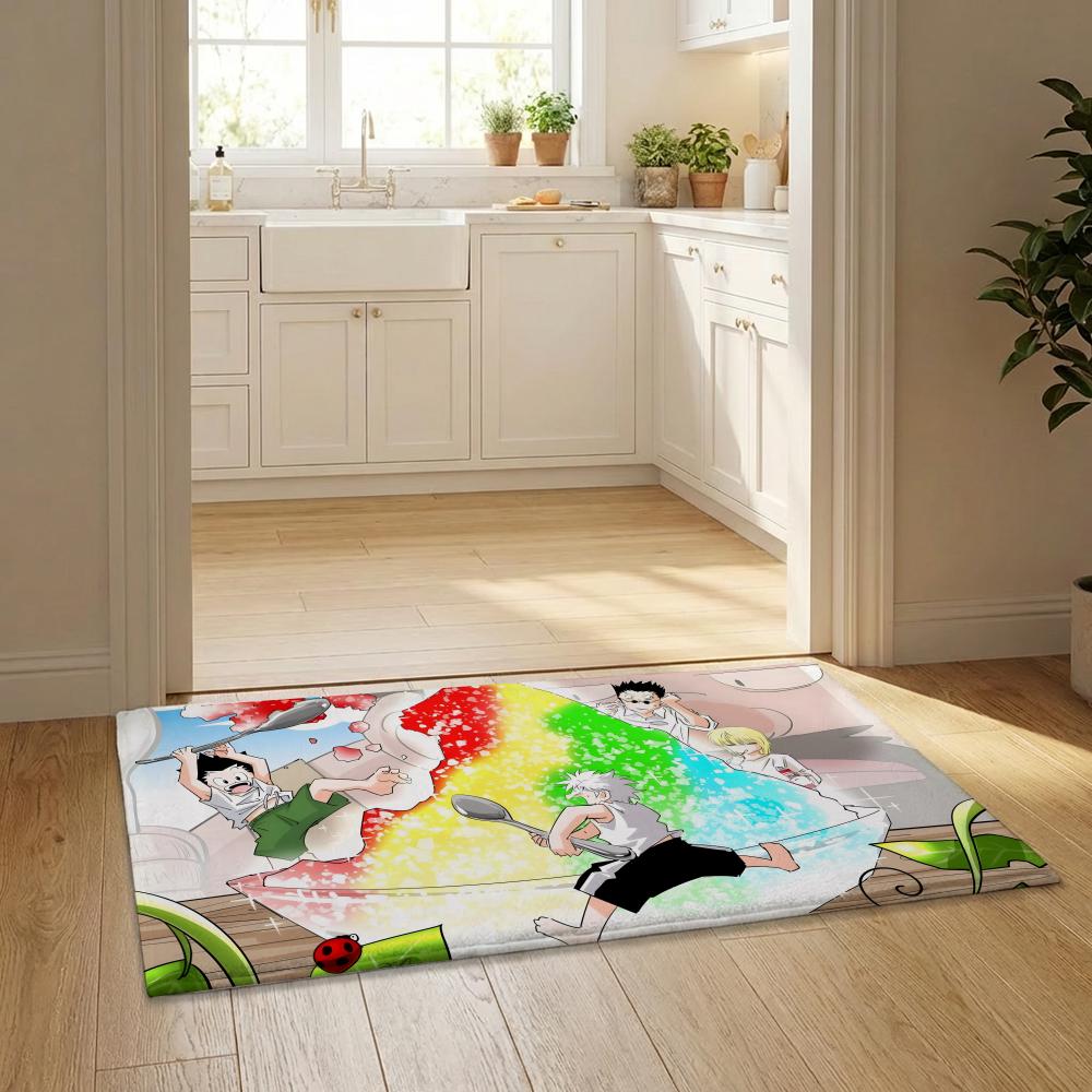 Anime H-Hunter  Hunter Floor Mat Flannel Door Mat Non-Slip Bedroom Living Room Home Decor 40x60cm