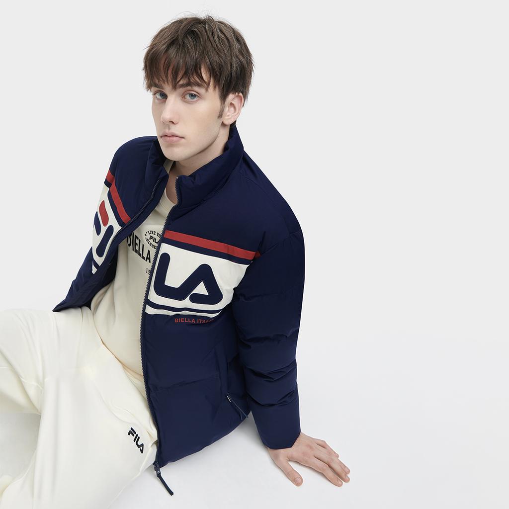 New FILA Down Jacket Unisex Dark Silent Blue F11U349903F-DB