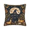 Halloween Black Cats Square Pillow Case Witchy Kitty Cushion Cover Awesome Zipper Decor Pillowcase for Home 40x40cm