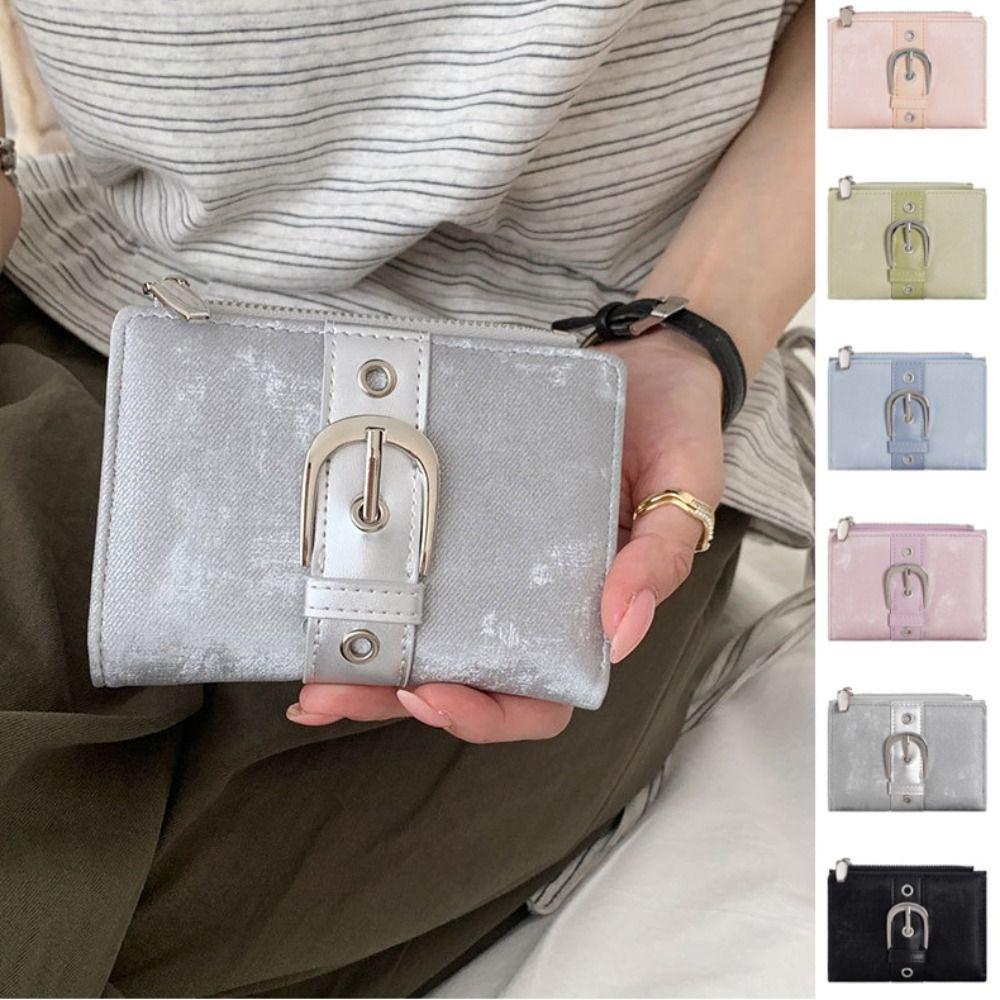Metal Buckle Rivet Wallet Korean Style Card Bag Portable Coin Purse Card Storage Bag
