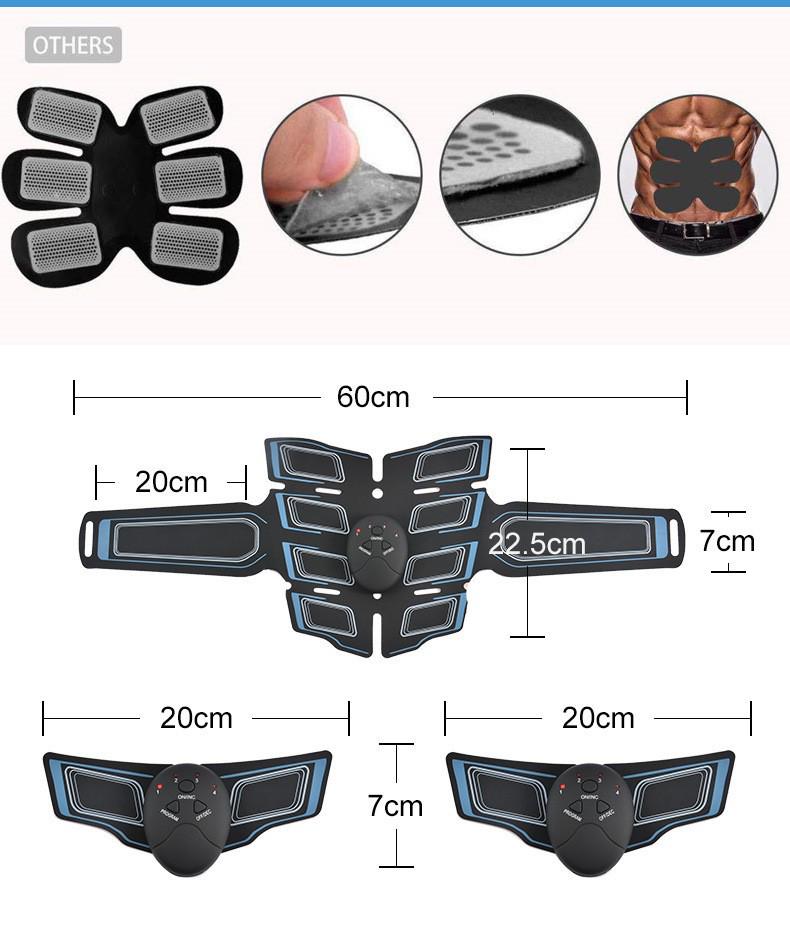 EMS Rechargeable Ab Muscle Stimulator with Digital Display - Smart Fitness Patch for Abs and Weight Loss