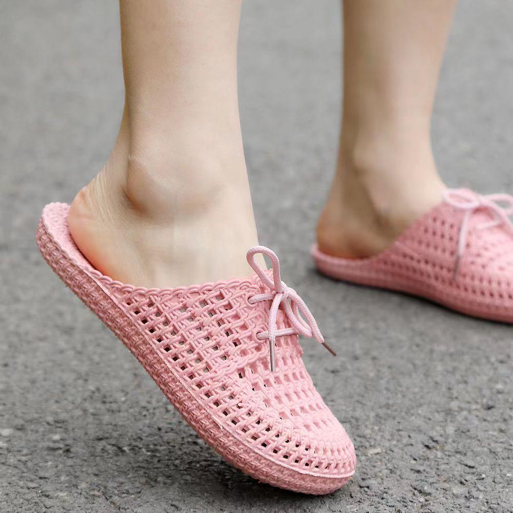 Summer cool slippers women's bag head hollow hole shoes women wear fashionable soft-soled non-slip student slippers