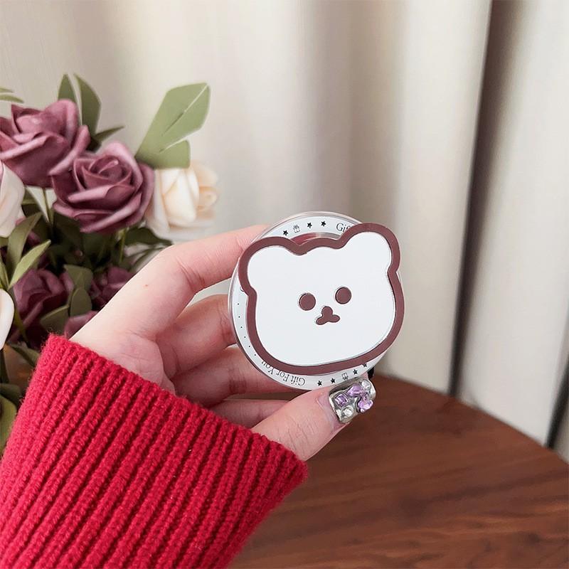 

Magnetic Phone Airbag Holder Magsafe Cute Little Bear Watching TV Shows Instagram Style Mirror Sticker Portable Niche