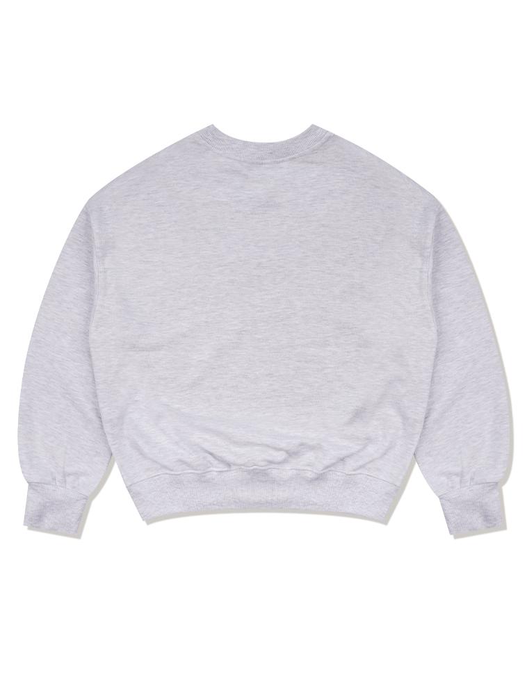 LA MAISON STUDIO Women'S Crop Classic Logo Bearfriends Heavy Terry Sweatshirt Ash Grey (Fcd3Ts706W)
