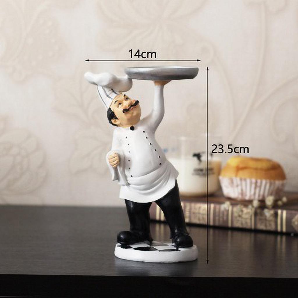 Restaurant Resin Decor - Chef Figurine & Bar Ornaments for Cafe, Commercial Kitchen Decorations Durable Resin Craft