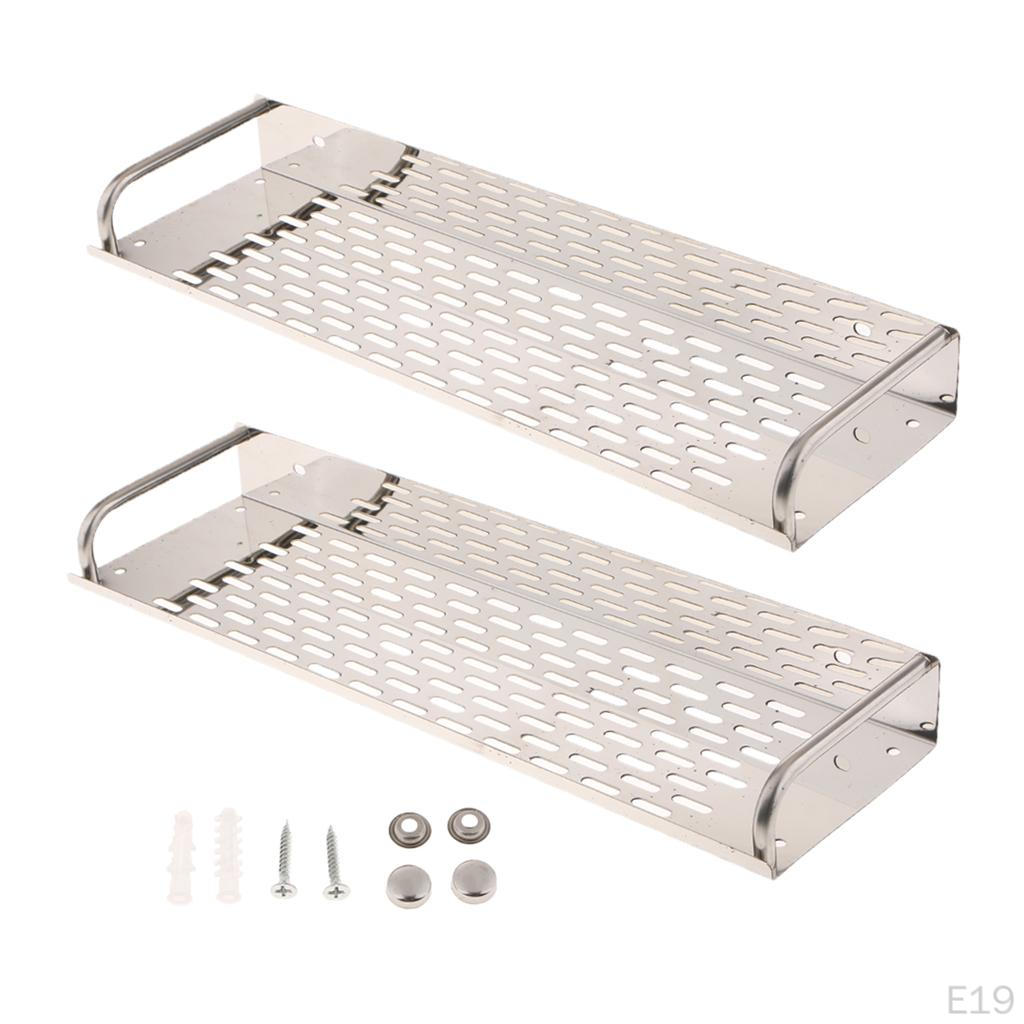 2 Stück Robuster Edelstahl-Lagerregal Badezimmer und Küche Organizer-Regal