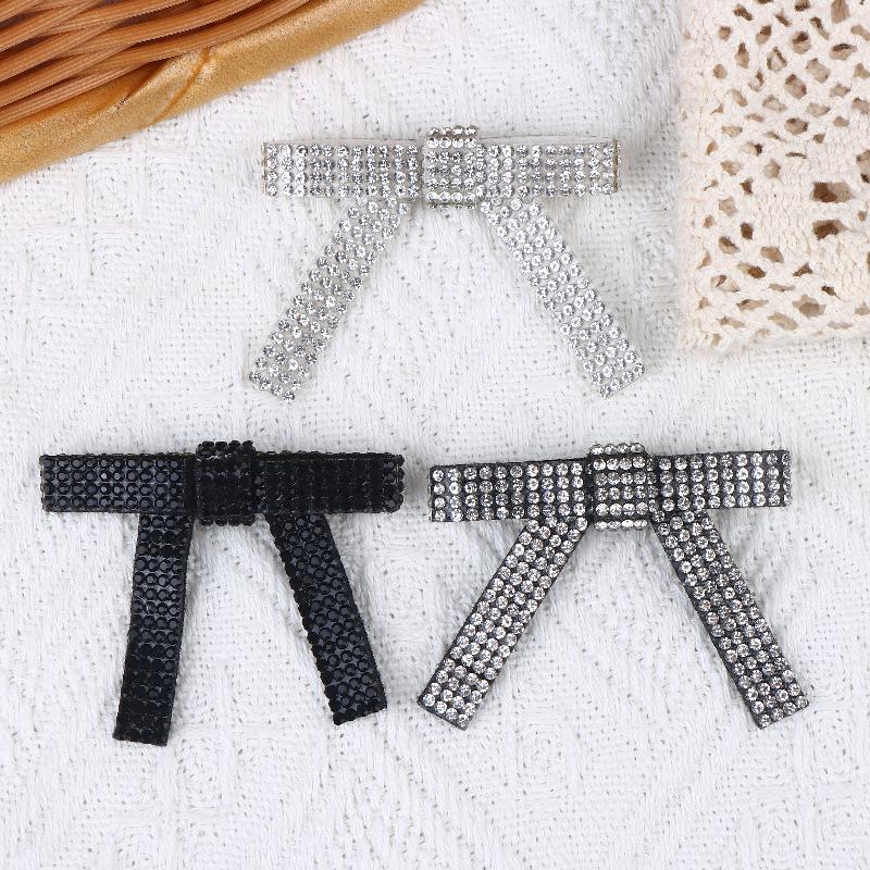 Handmade Pu Rhinestone Bow Brooches For Women Unisex Knot Pins Event Party New Vintage Gifts Backpack Decoration