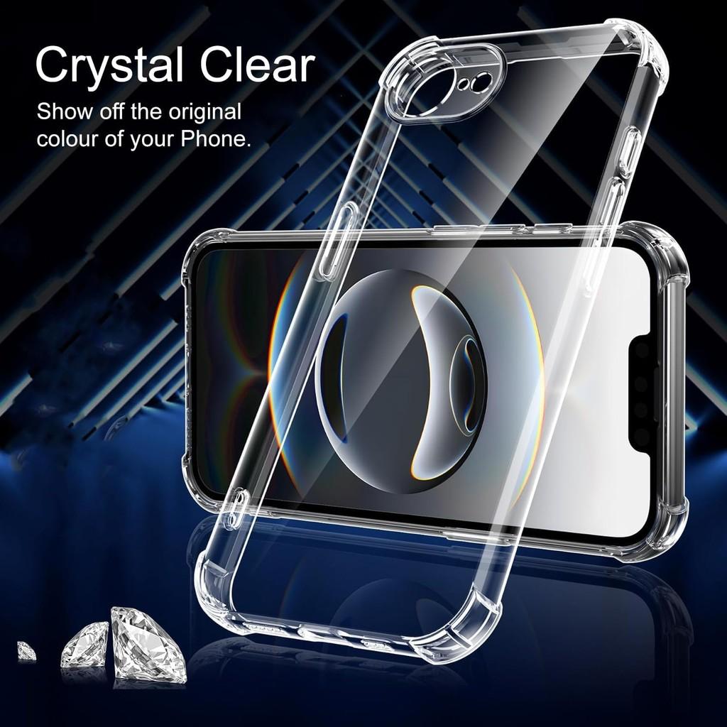 Clear Case For iPhone 16e Case With Reinforced 4 Corners Transparent Drop Protection Soft TPU Shockproof Phone Case for iPhone 17 15 14 13 12 Pro Max