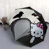 1pc Hello Kitty Halloween Automatic Opening/Closing Umbrella - Portable Three-Fold Design with 8-Bone Iron Frame, Outdoor, Gift for Fans, Travelers, E