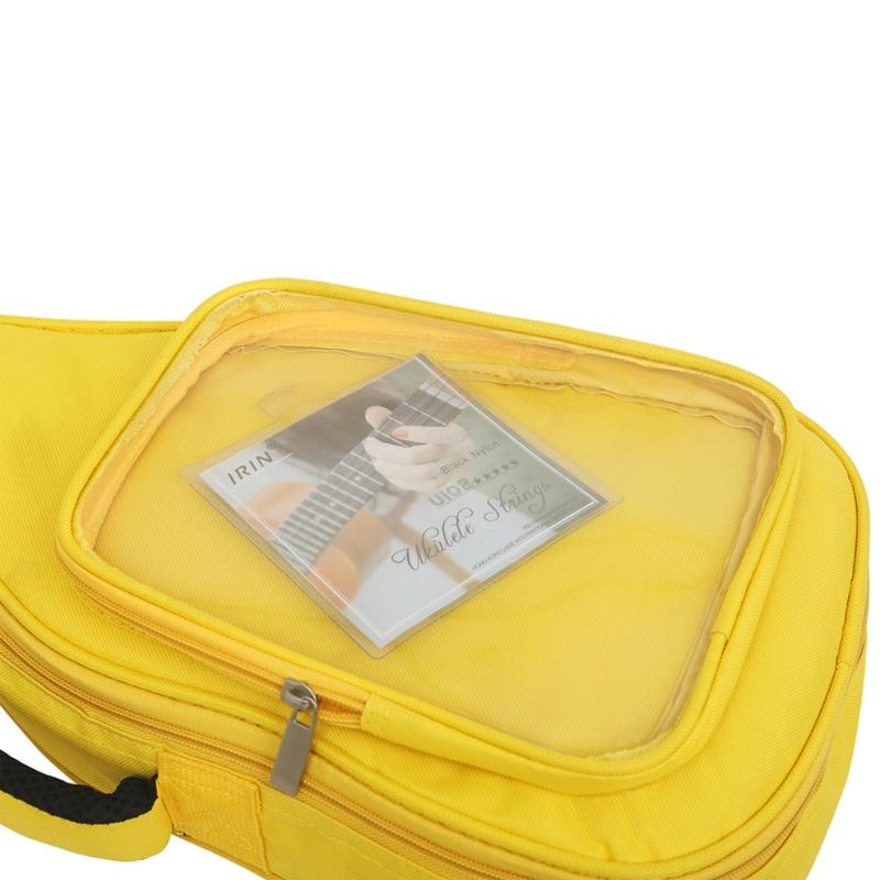 23 Inch Clear Side Pocket Ukulele Small Guitar Plus Cotton Gig Bag Ukulele Storage Tote Bag Ukulele Container Carry Case