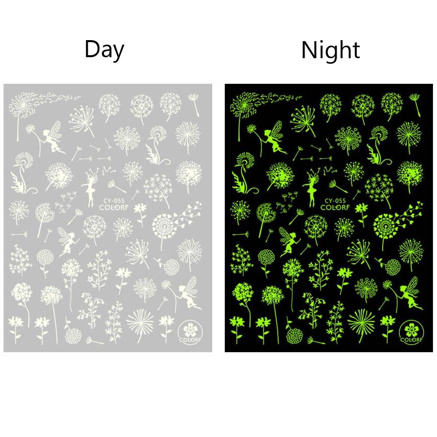 

1 лист светящиеся в темноте сказочная бабочка 3D водонепроницаемые наклейки для ногтей наклейки DIY маникюр украшения
