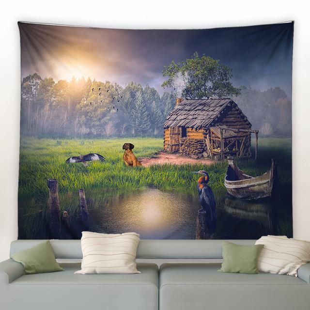 Waldtier-Wandteppich, wilder Leopard, Tiger, Bär, Pflanze, Natur, Landschaft, Wandbehang, Strandmatte, Raumdekoration, Heimdekoration