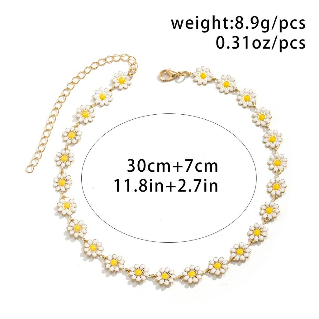 Flower Daisy Clavicle Chain Necklace for Women Wed Summer Sweet Short Choker Fashion Statement Jewelry Gift Y2K Accessories