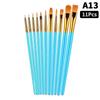 Detail Painting Brushes Set Professional Round Flat Nylon Hair Watercolor Paint Brush For Kid Students Artists Oil Painting Tool