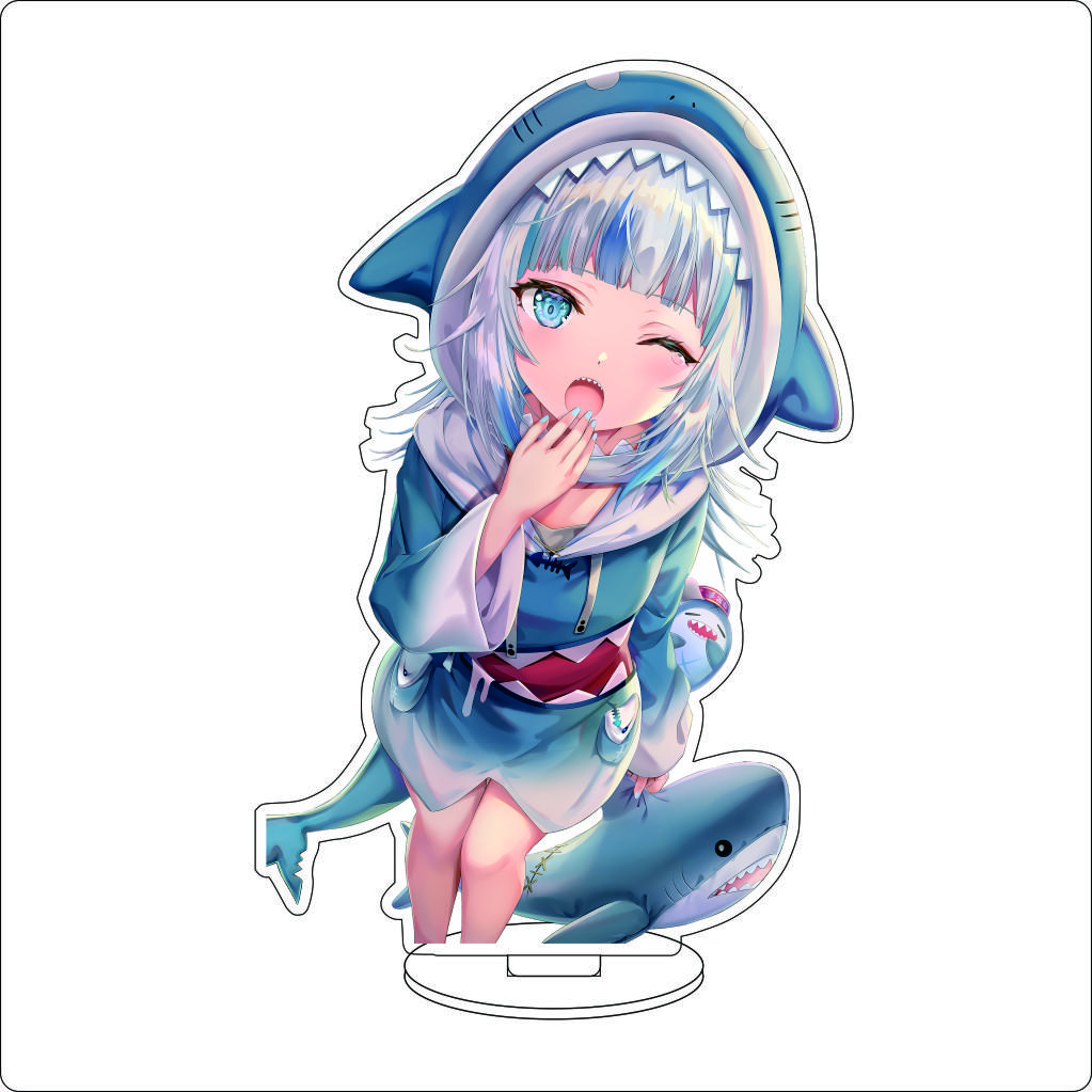 16CM Anime Cosplay Acrylic Stand Ornaments Gawr Gura Figure Stand Halloween Christmas Fans Gifts