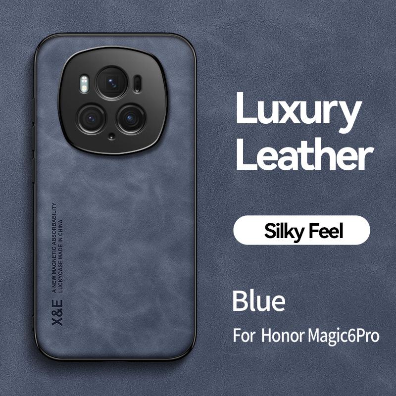 For Honor Magic6 Pro 5G Case Luxury Magnetic Leather Soft Phone Cases for Honer Honar Magic 6 Pro 5G 6.8" Back Cover Fundas