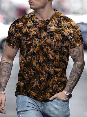 Men's T-Shirts 3d Print Cute Bee Pattern Tops Tees In Summer Streetwear Fashion Oversized T Shirt Men Clothing