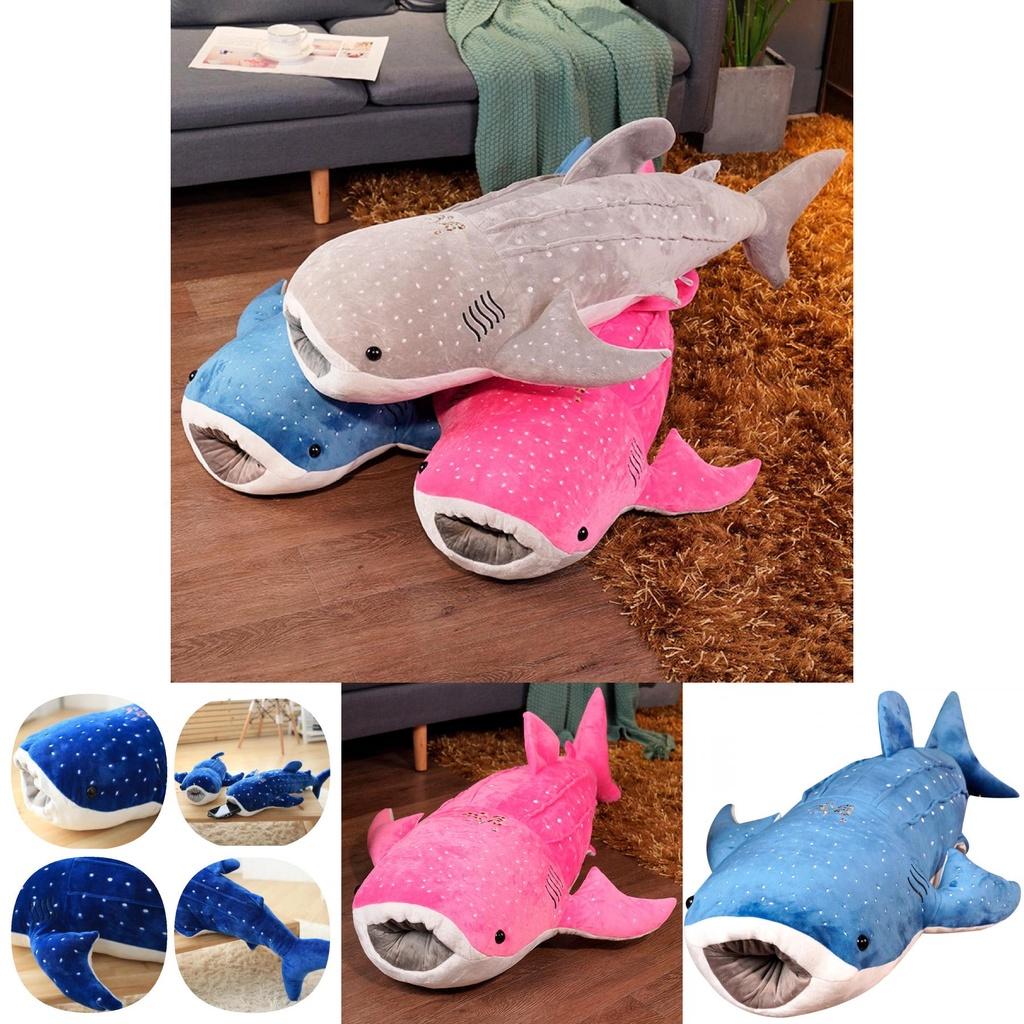 Superweiches Plüsch Walhai Spielzeug Blau/grau/rosa 55/75 cm