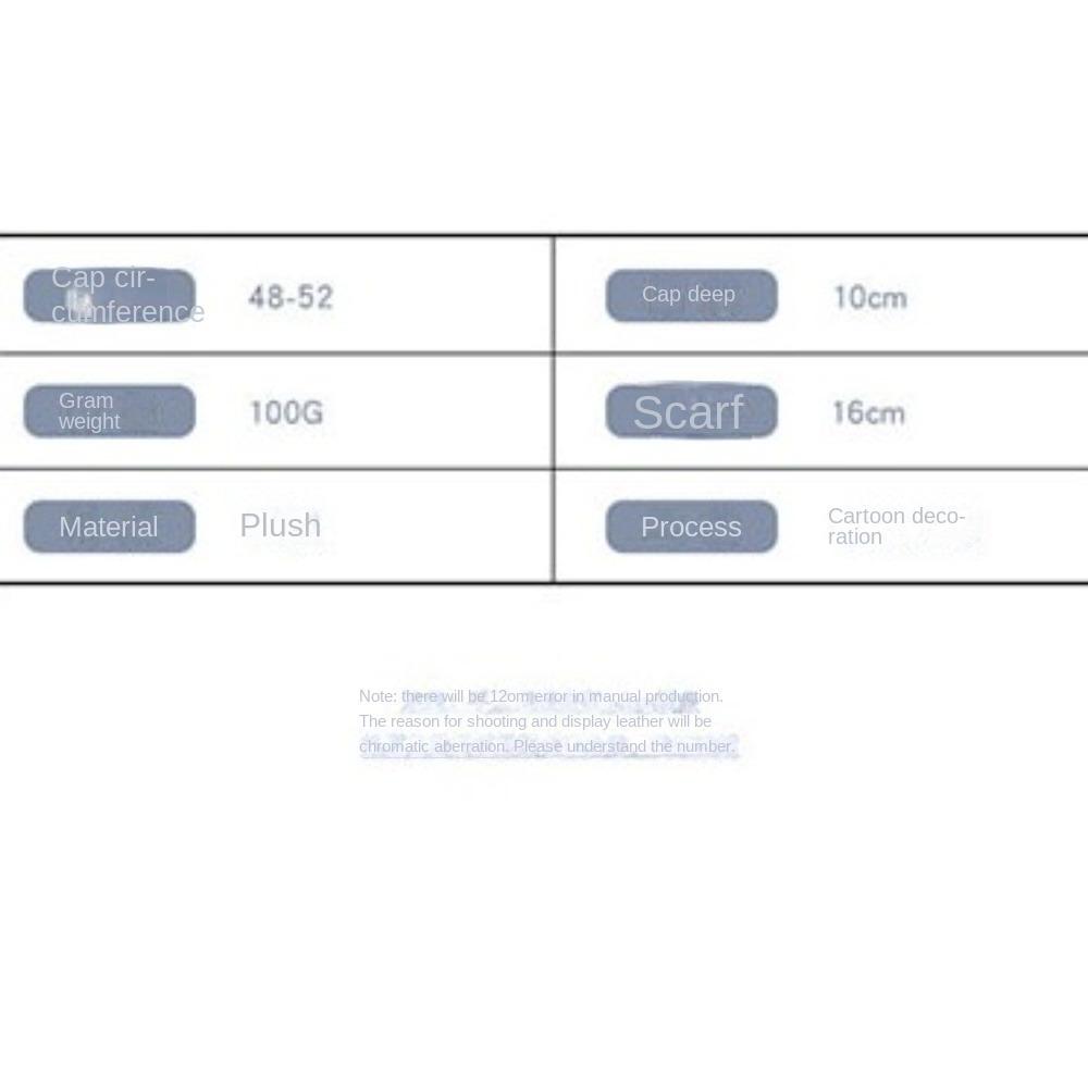 Plush Children's Hats Ear Protection Rabbit Hat Fashionable Neck Gaiter Set  Outdoor