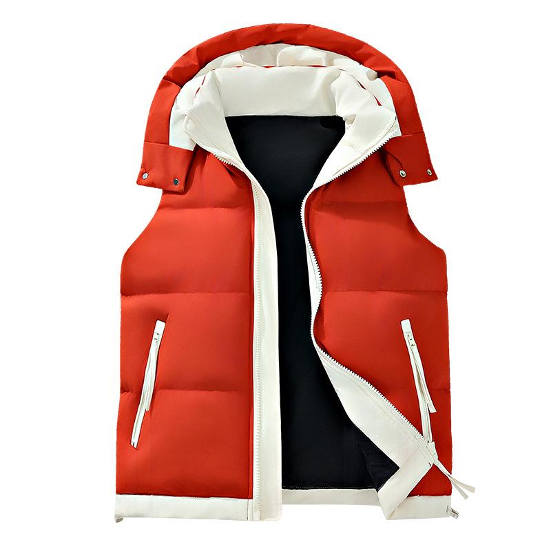 Men's Korean Style Hooded Thickened Cotton Vest for Autumn/Winter - Trendy, Warm Youth Outerwear.