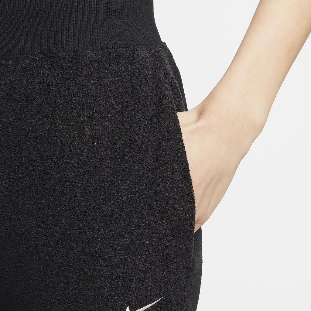 Nike Sportswear Phoenix Plush Solid Logo Drawstring Wide Leg Fleece Pants Women bottoms Black FN3623-010