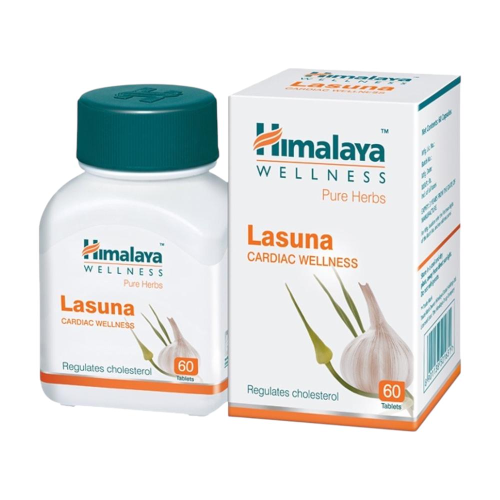 Himalaya Pure Herbs Lasuna Cardiac Wellness 60 Tablets | Heart Health, Digestion Support, Cholesterol Balance, Herbal Supplement | 250mg