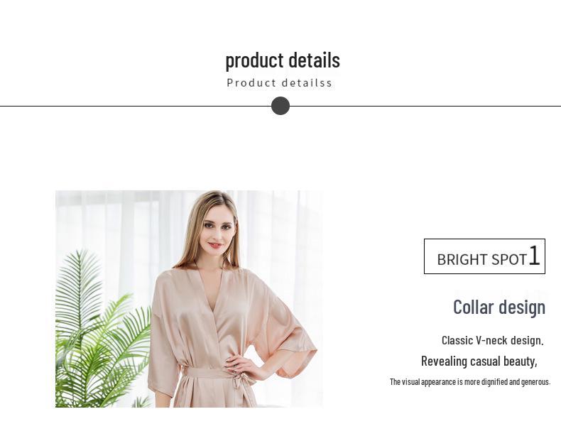 Women's Short-Sleeved Imitation Silk Pajamas and Bridal Morning Robe