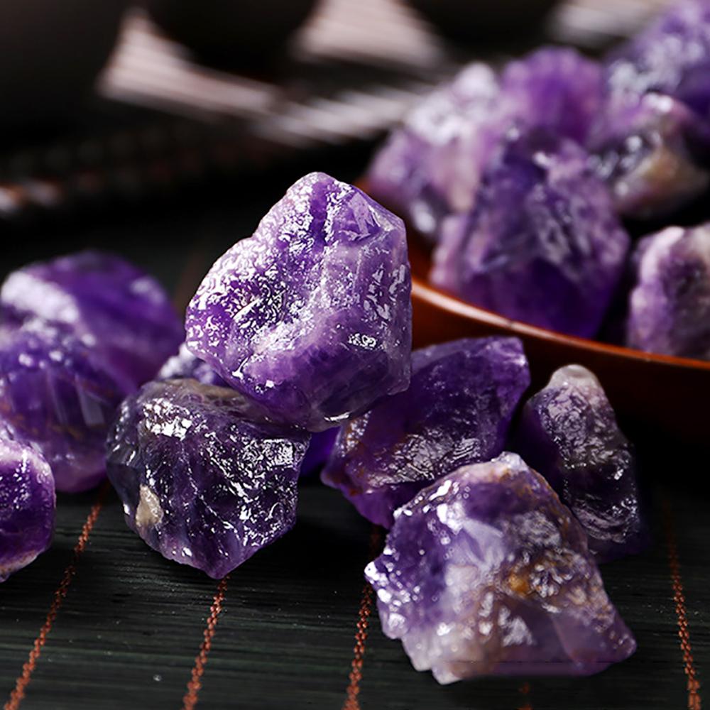 Natural Deep Amethyst Minerals Specimen Raw Mineral Irregular Shape Crystal Stone Fish Tank Bulk Decorative Polishing Rock