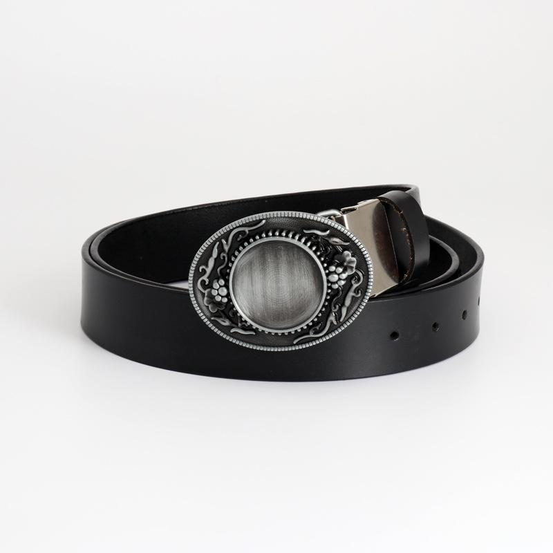 

Ремень из воловьей кожи с мелким узором, дизайнерский ремень, мужские повседневные брюки с готическими украшениями 120cm