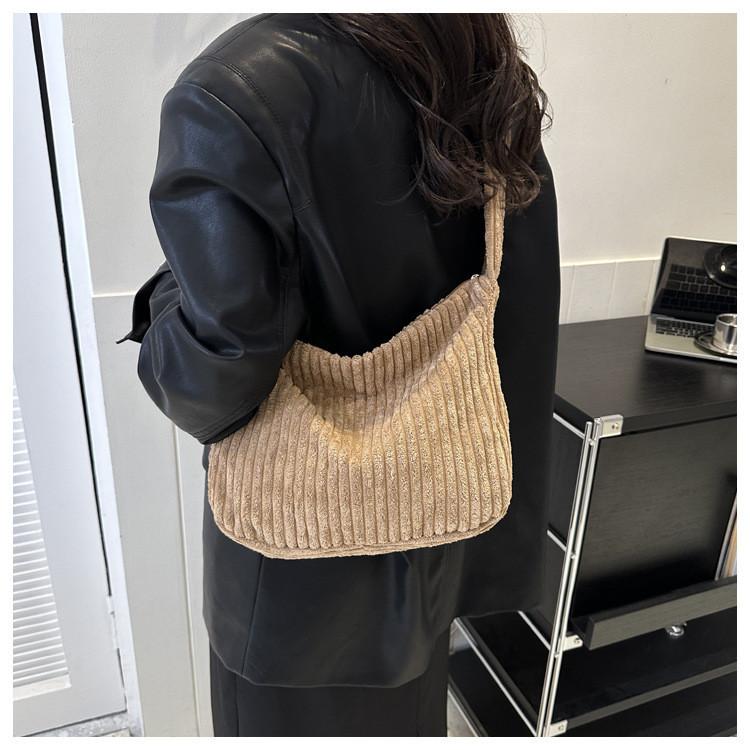 Fashionable Corduroy Tote Bag For Women Soft And Spacious Winter 2023 Shoulder Bag