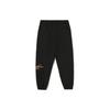 Li Ning Wade Series Solid Color Letter Print Drawstring Breathable Sports Pants Men Bottoms Black AKQR093-1
