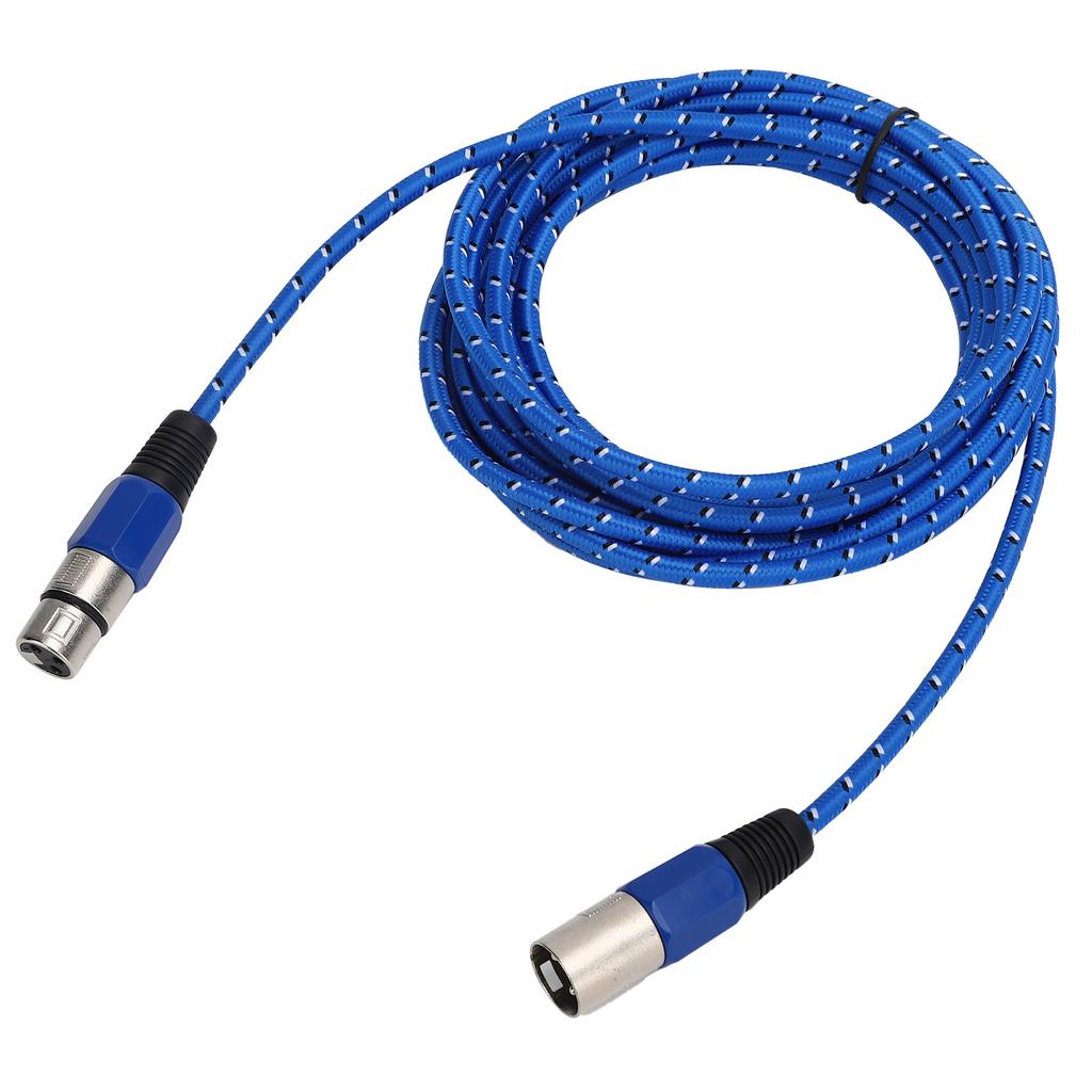 Microphone Cable Blue Woven 3 Pin XLR Male To Female O Cable Accessory 5m  16.4ft