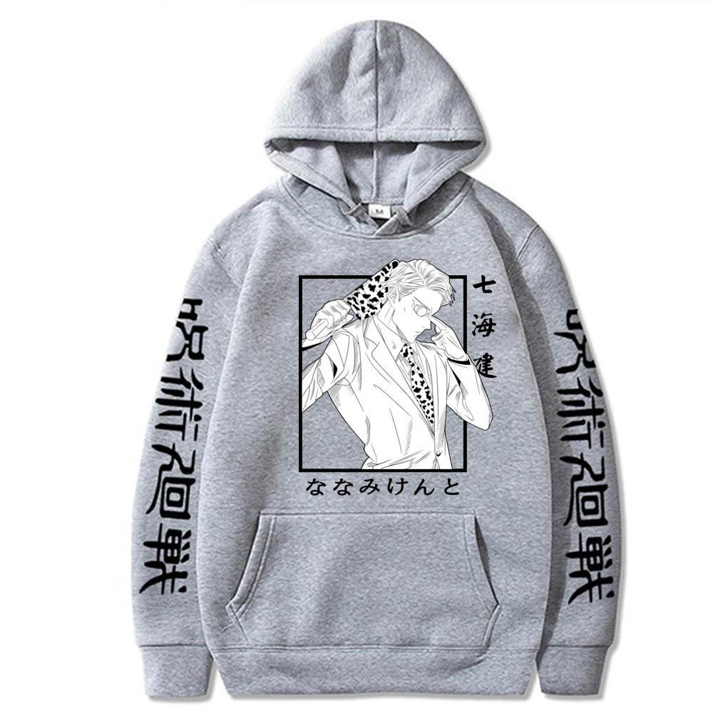 Anime Jujutsu Kaisen Hoodie Print Graphic Hoodies Vintage Oversized Hooded Long Sleeves Soft Men Women Clothes