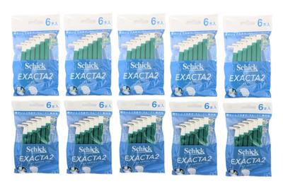 Schick EXACTA2 Fixed Disposable Razor 6 Pieces 2-Blade (10)