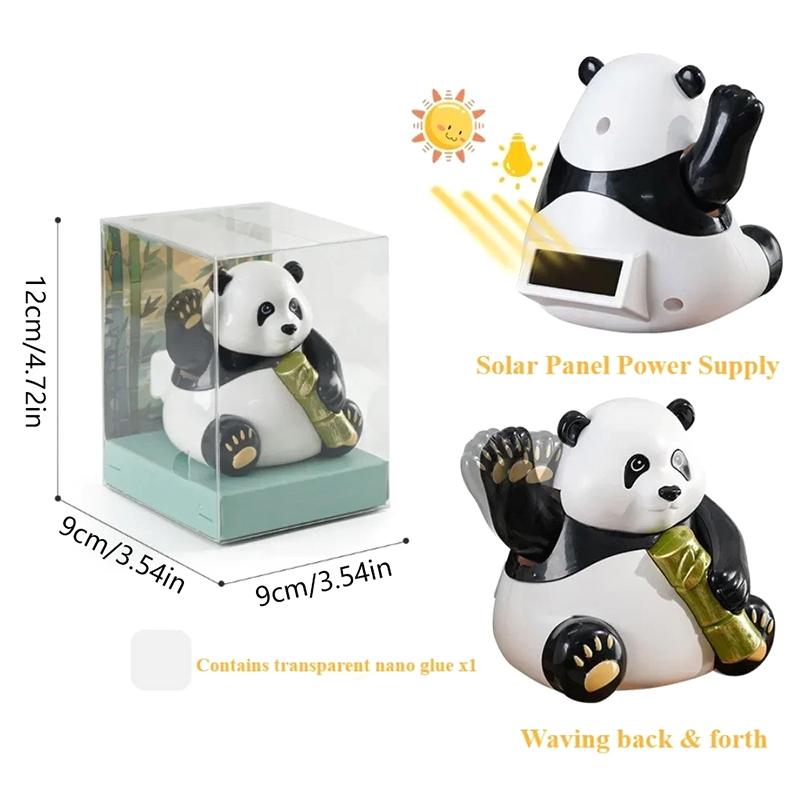 Trzęsąca się ręka Panda Energia słoneczna Dekoracja samochodowa Trzęsąca się głowa Lalka Ozdoba samochodowa Akcesoria samochodowe Dekoracja deski rozdzielczej Stylizacja samochodu