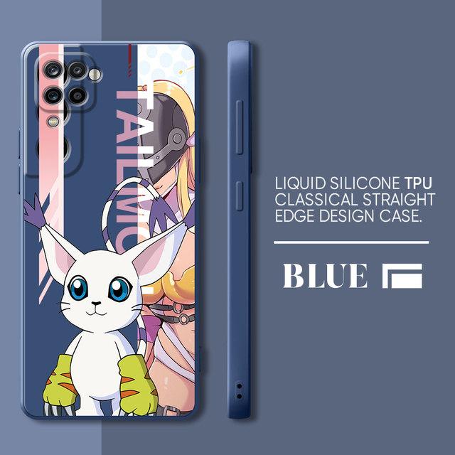 Digital Monster Digimon Cute Phone Case For Samsung Galaxy A02 A31 A51 A70 A03s A11 A50 A21s A01 A71 Square Liquid Cover