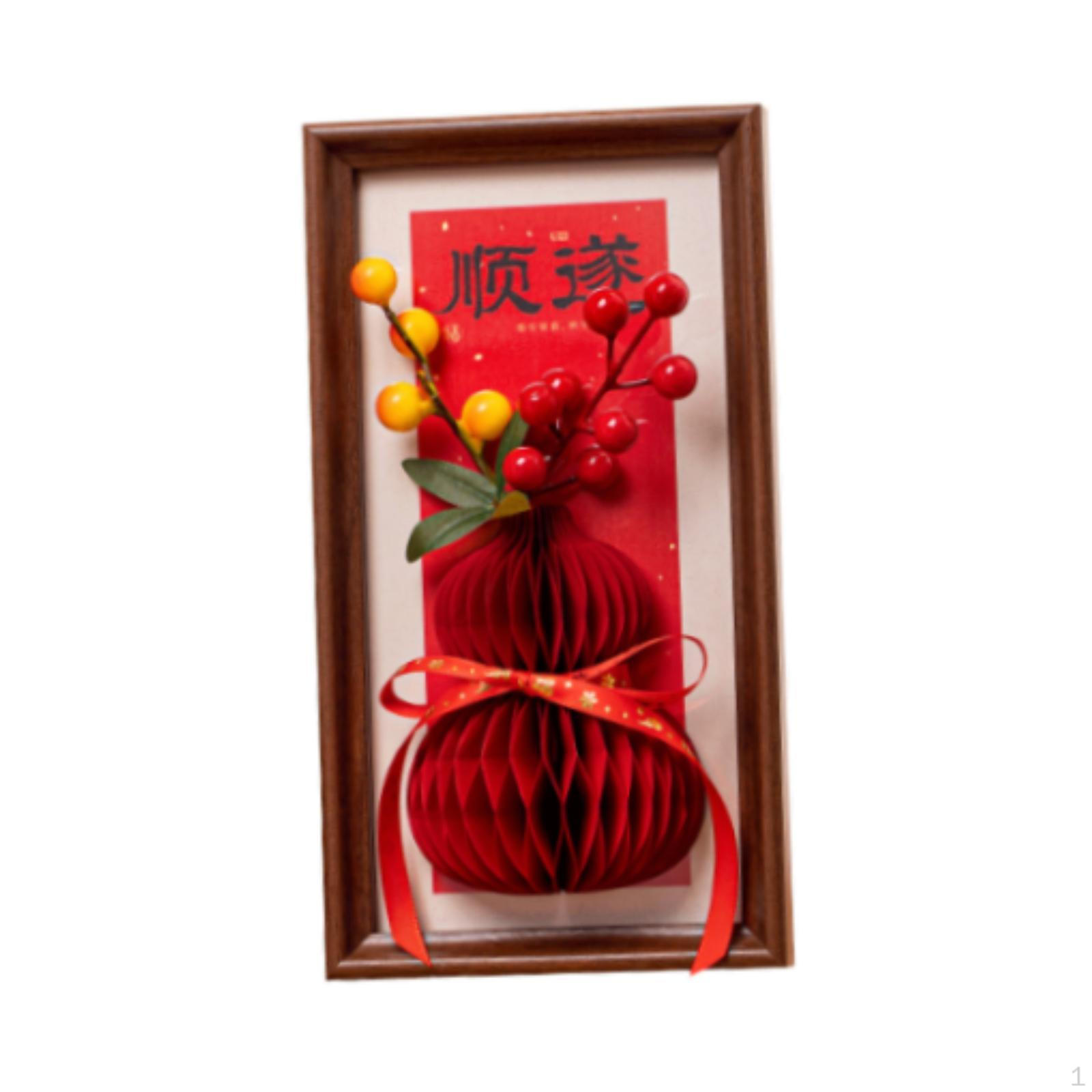 

Chinese Year Print Spring Festival Photo Frame Desktop and Wall Gift Art for Bedroom Mantel style D