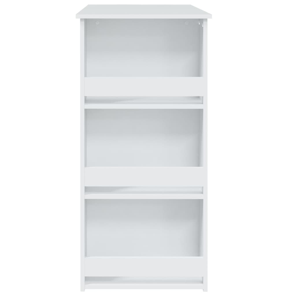 Vidaxl White Bar Table with Shelves, 102X50X103.5 Cm